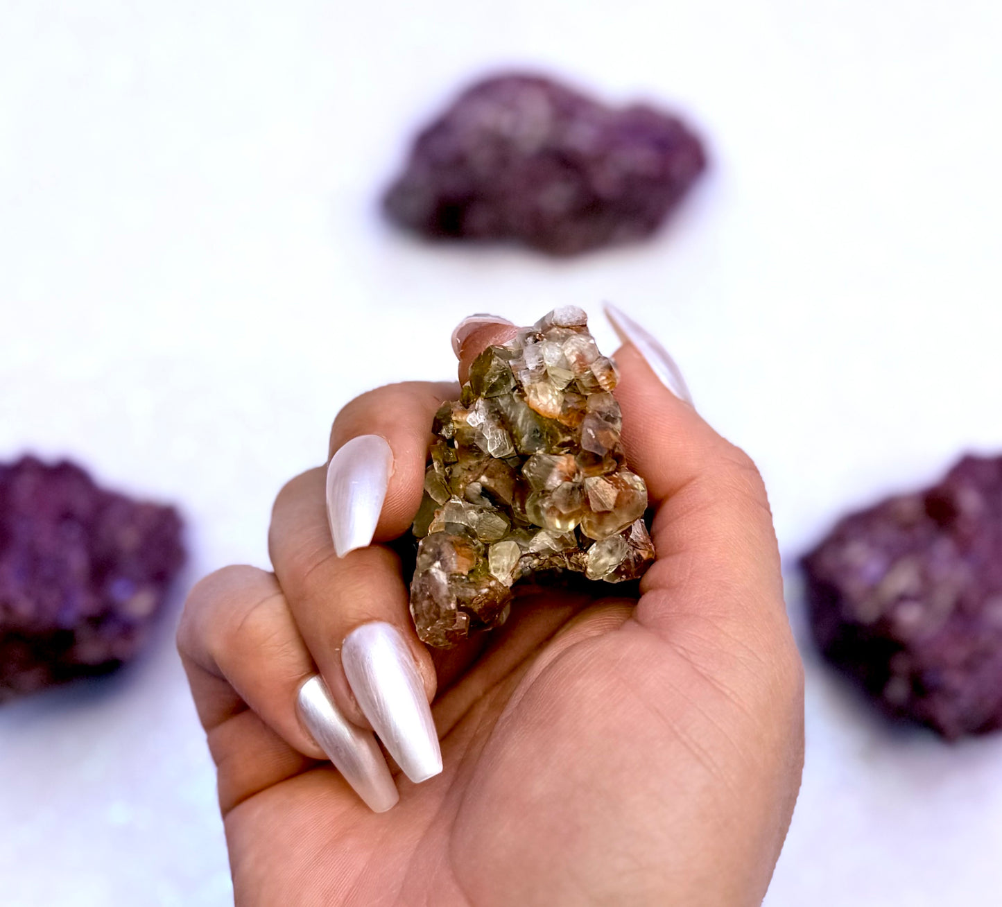 Rare Red, White and Brown Calcite Cluster From Mexico 57g #4