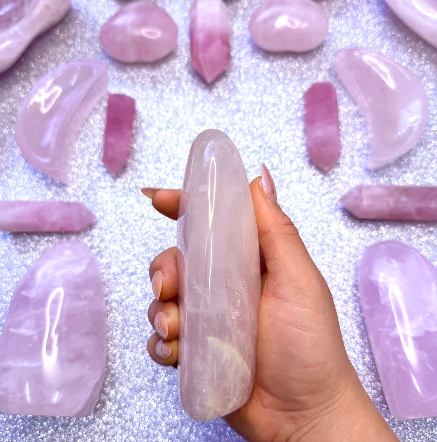 Rose Quartz Large Freeform Crystal Tower 475g