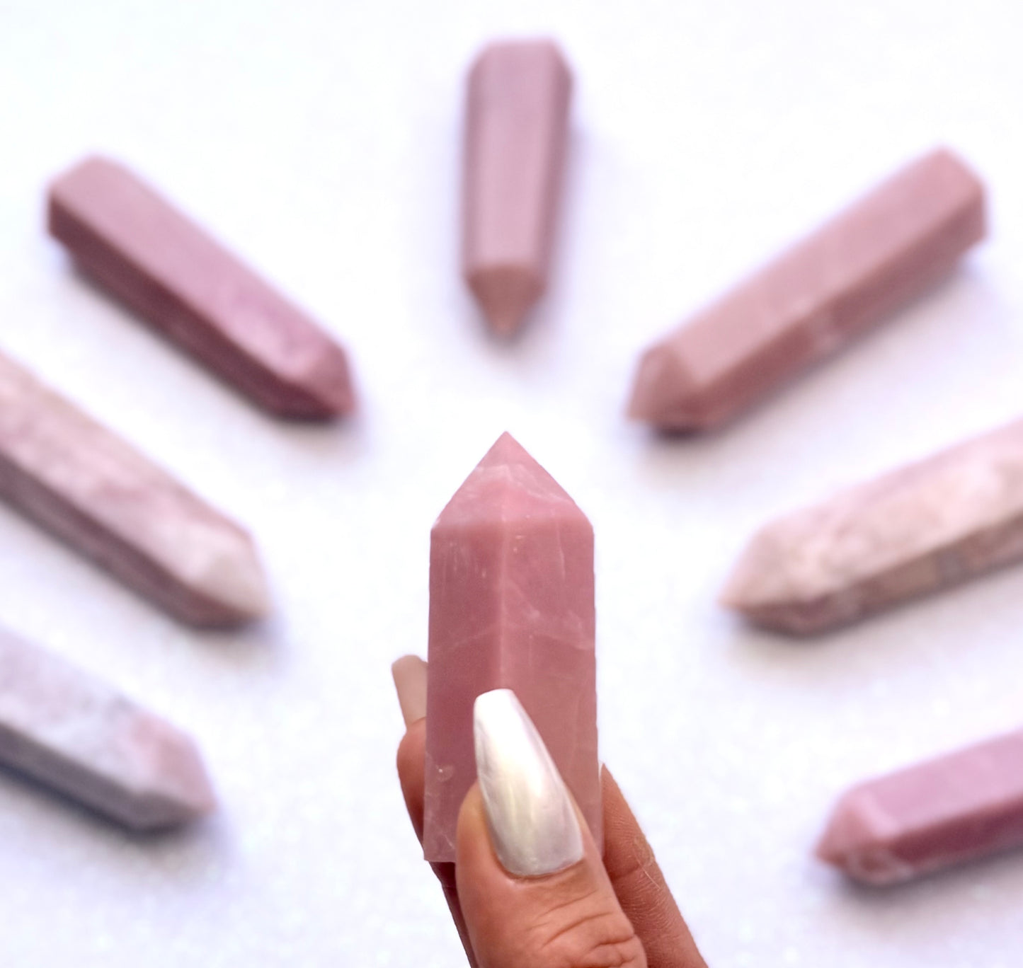 Pink Peruvian Opal Point Generator Tower 72g #9