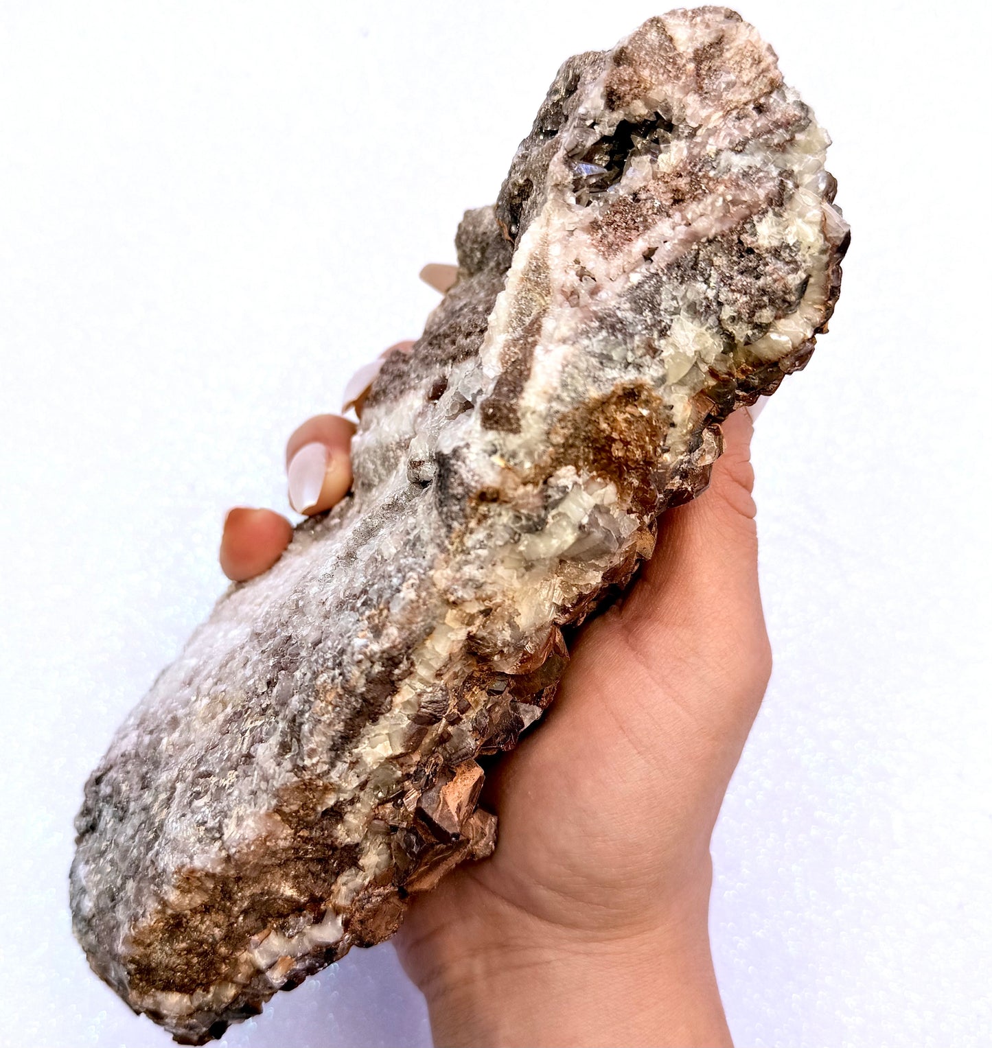 Rare Red, White, Brown and Lemon Calcite Dogtooth Cluster From Mexico 1.015kg #1