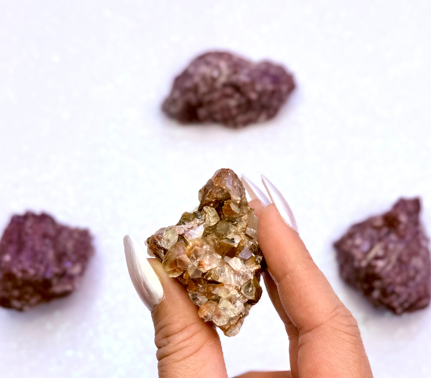 Rare Red, White and Brown Calcite Cluster From Mexico 57g #4