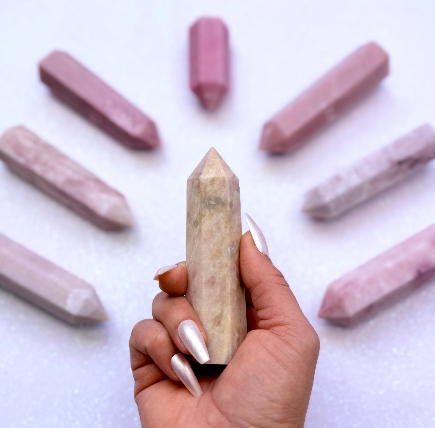 Pink Peruvian Opal Point Generator Tower 116g #6