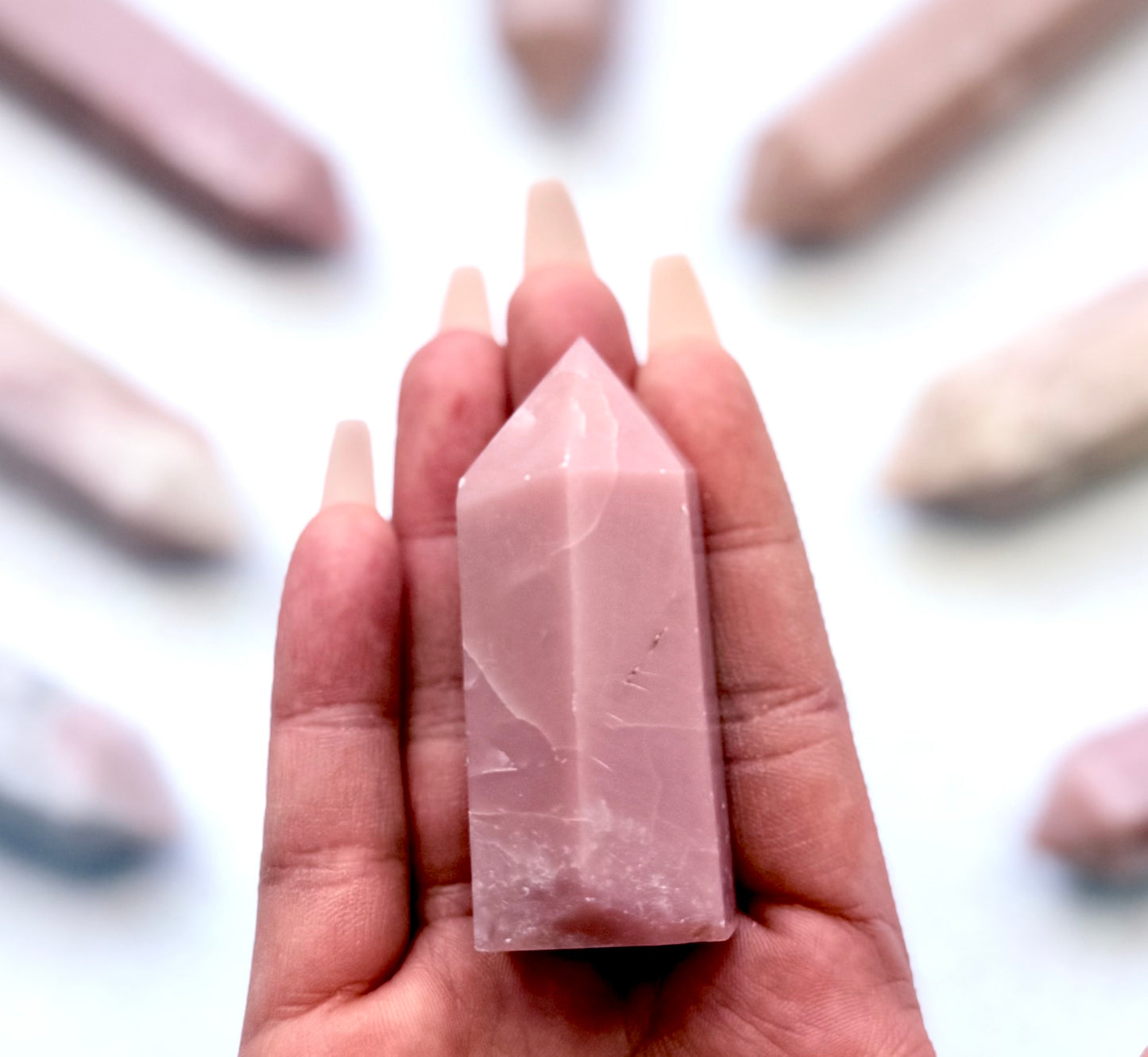 Pink Peruvian Opal Point Generator Tower 72g #9