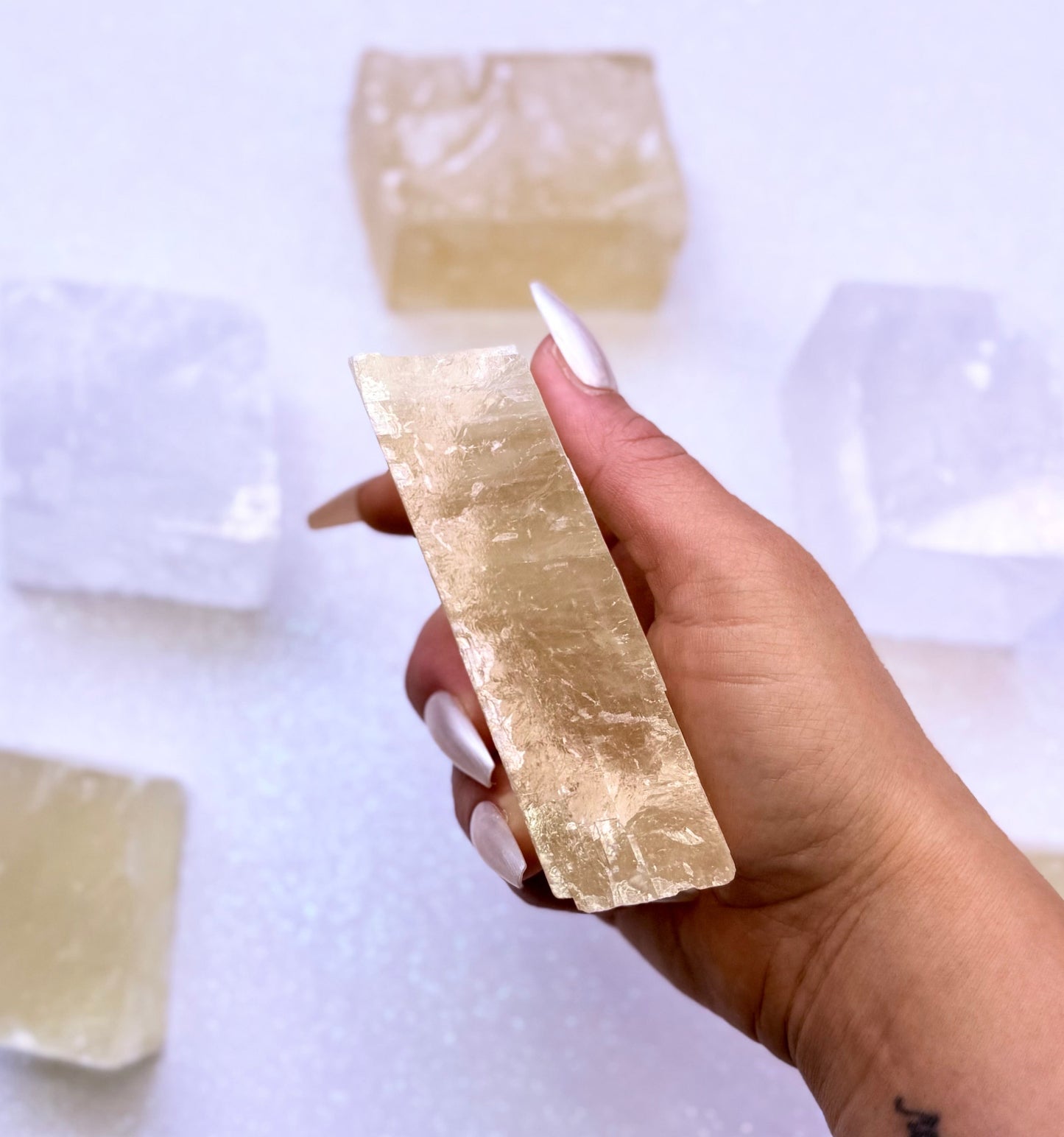 Orange Iceland Spar Honey Optical Calcite 277g #3
