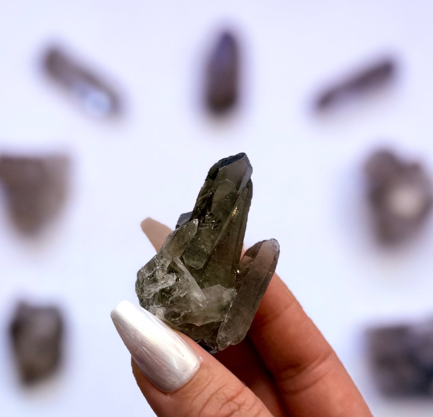 Smoky Quartz Raw Point Generator Standing Tower 35g #4