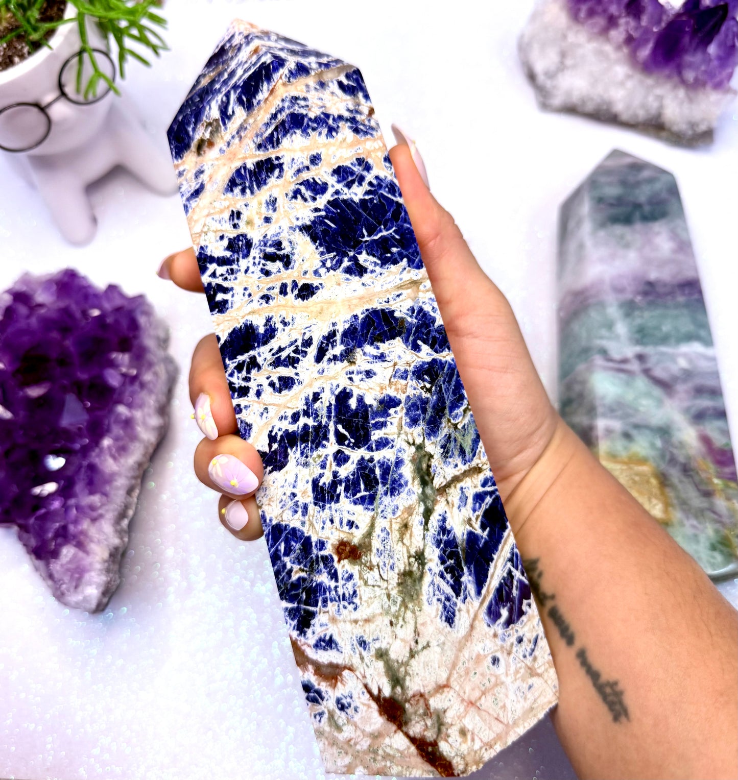 Sodalite Point Tower Crystal Generator ‘Sally’ from Brazil 1.2kg