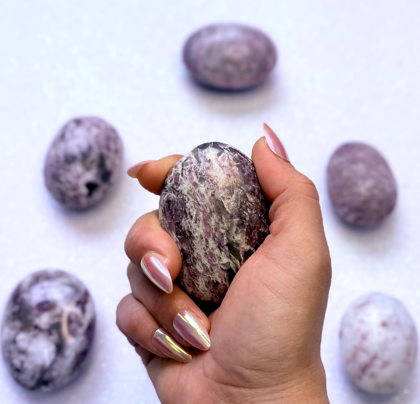 Pink Tourmaline Rubelite Palm Stone 126g #7