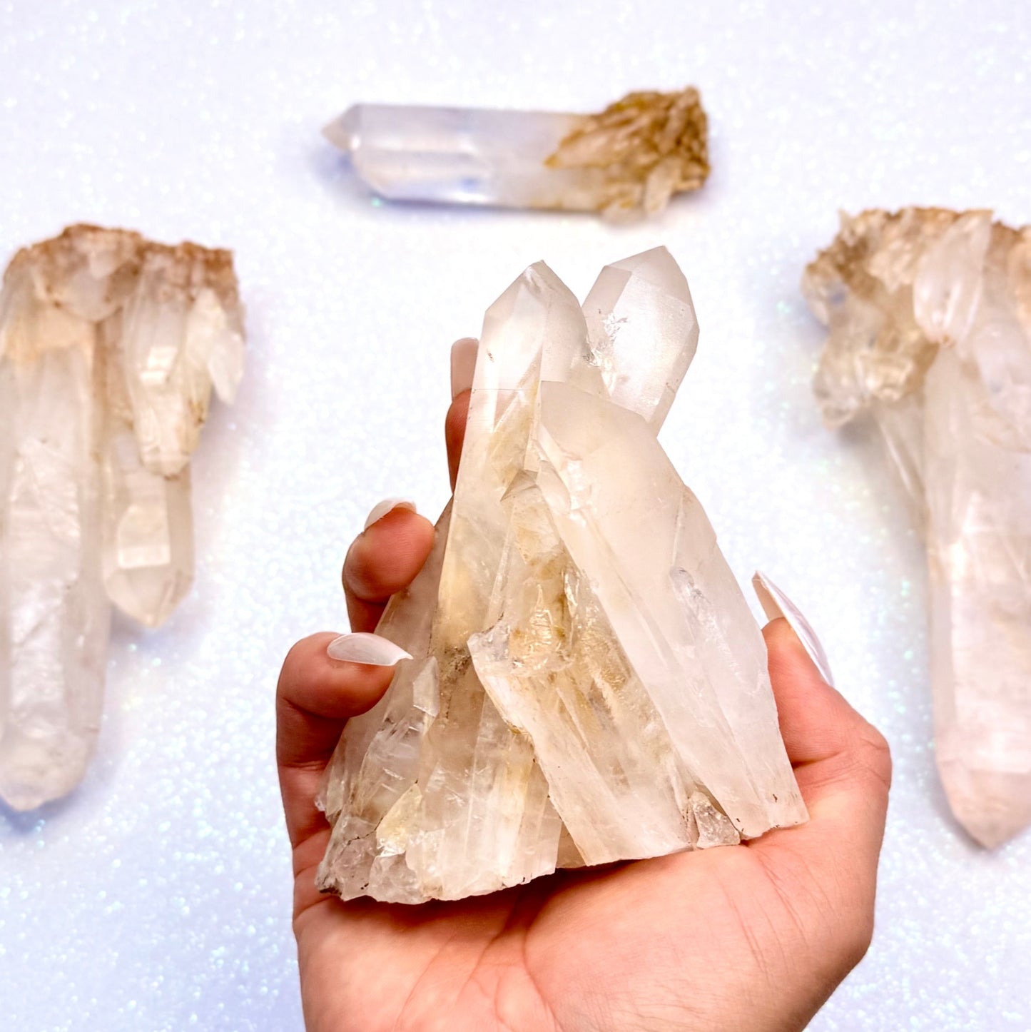 Himalayan Cathedral Clear Golden Quartz Standing Cluster "Hendrix" 400g