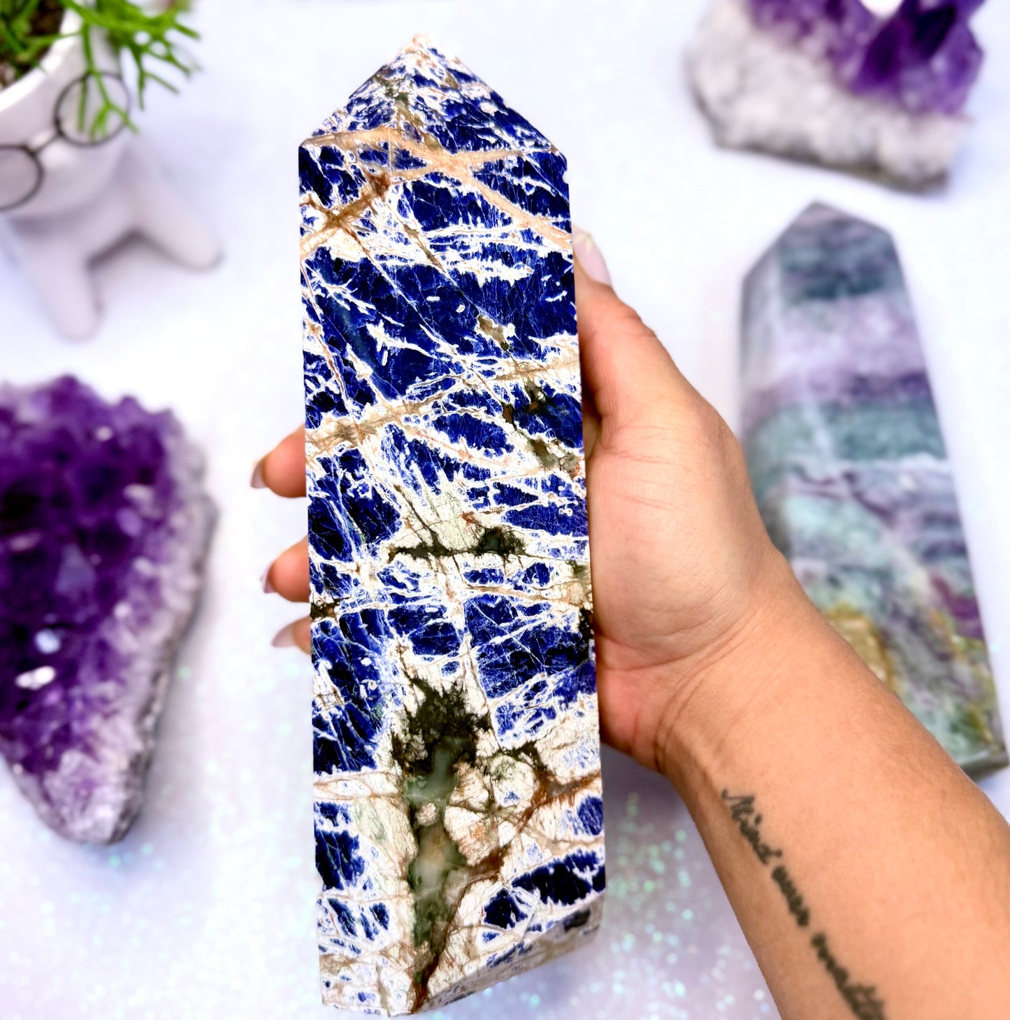 Sodalite Point Tower Crystal Generator ‘Sally’ from Brazil 1.2kg
