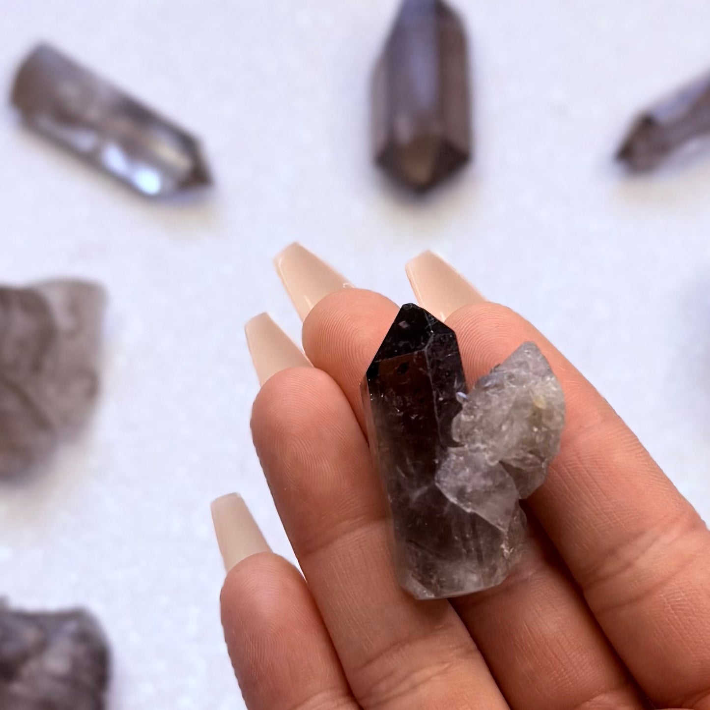 Smoky Quartz Raw Point Generator Standing Tower 22g #3