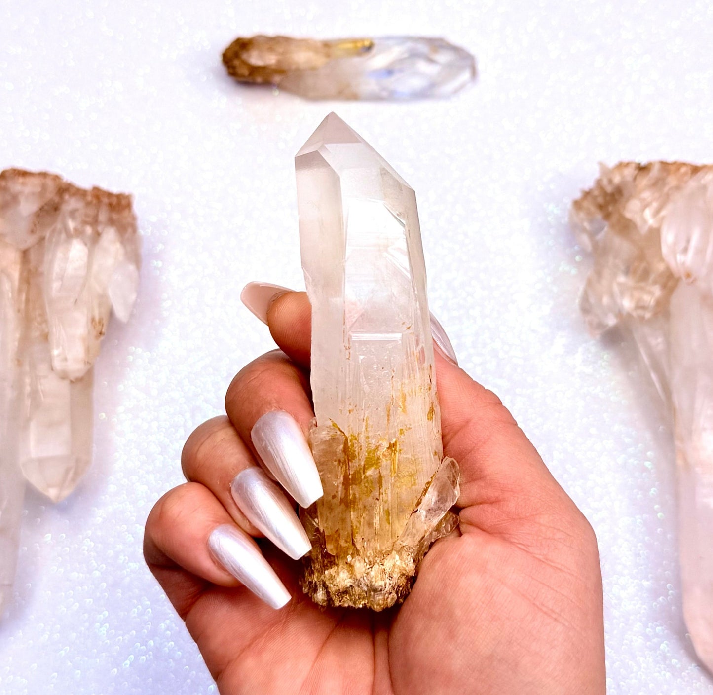 Himalayan Cathedral Clear Golden Quartz Cluster “Harper” 93g