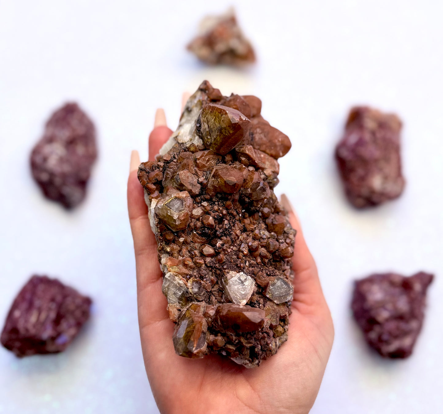Rare Red, White, Brown and Lemon Calcite Dogtooth Cluster From Mexico 0.517kg #3