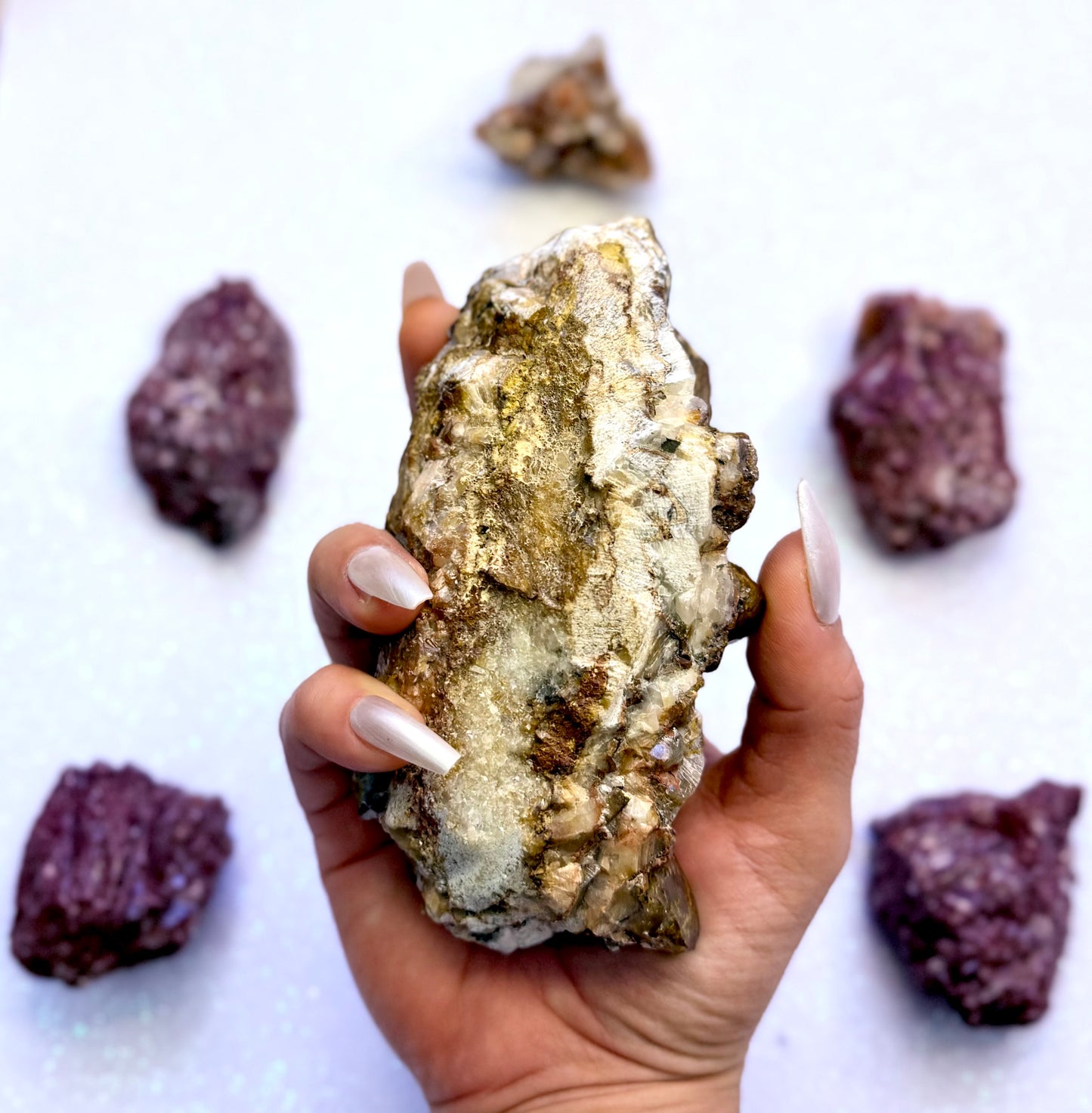 Rare Red, White, Brown and Lemon Calcite Dogtooth Cluster From Mexico 0.517kg #3