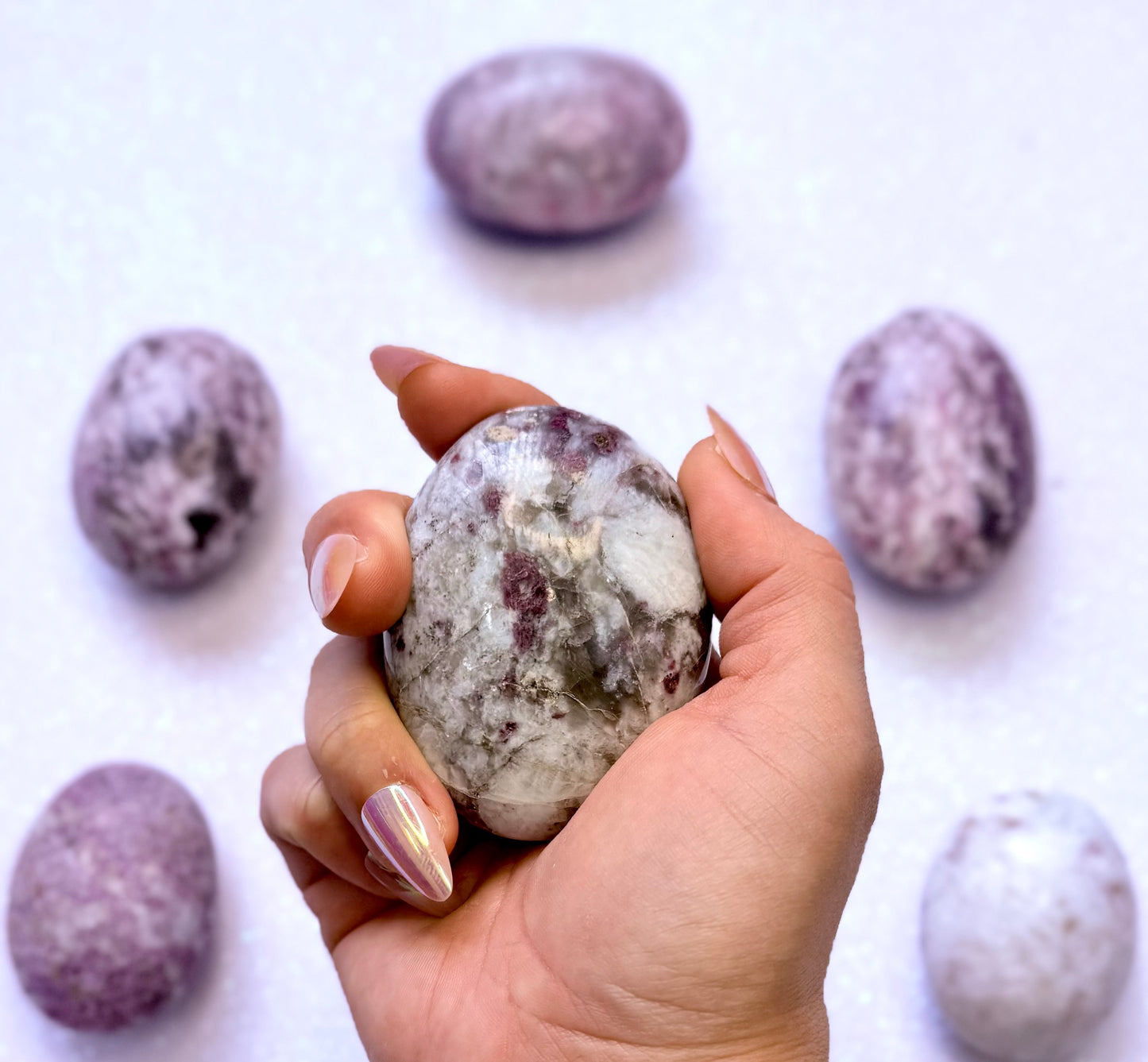 Pink Tourmaline Rubelite Palm Stone 123g #11