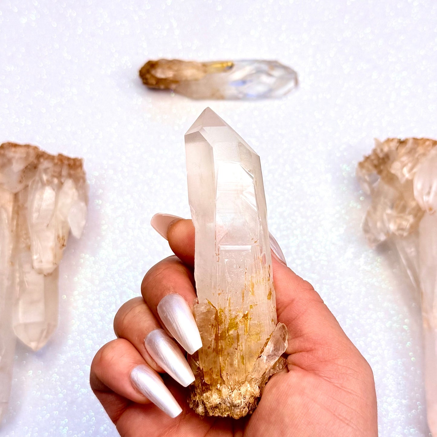 Himalayan Cathedral Clear Golden Quartz Cluster “Harper” 93g
