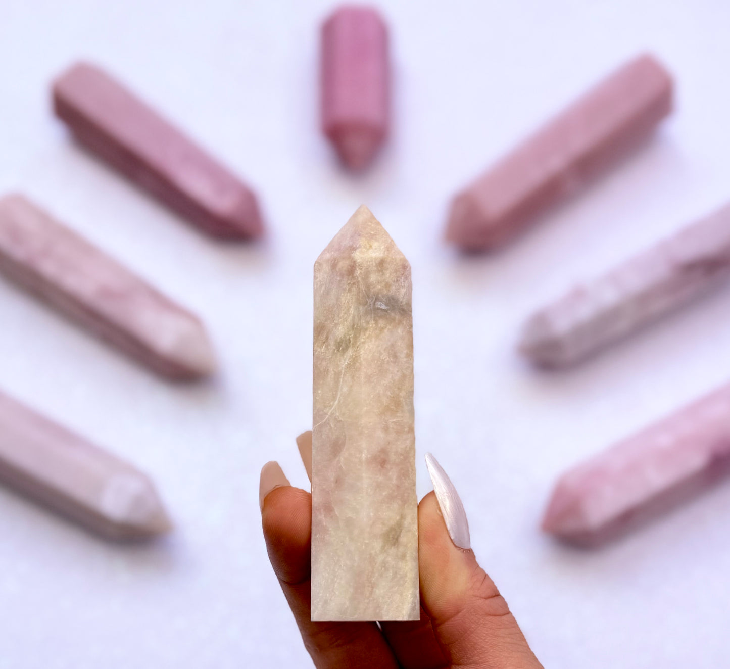 Pink Peruvian Opal Point Generator Tower 116g #6