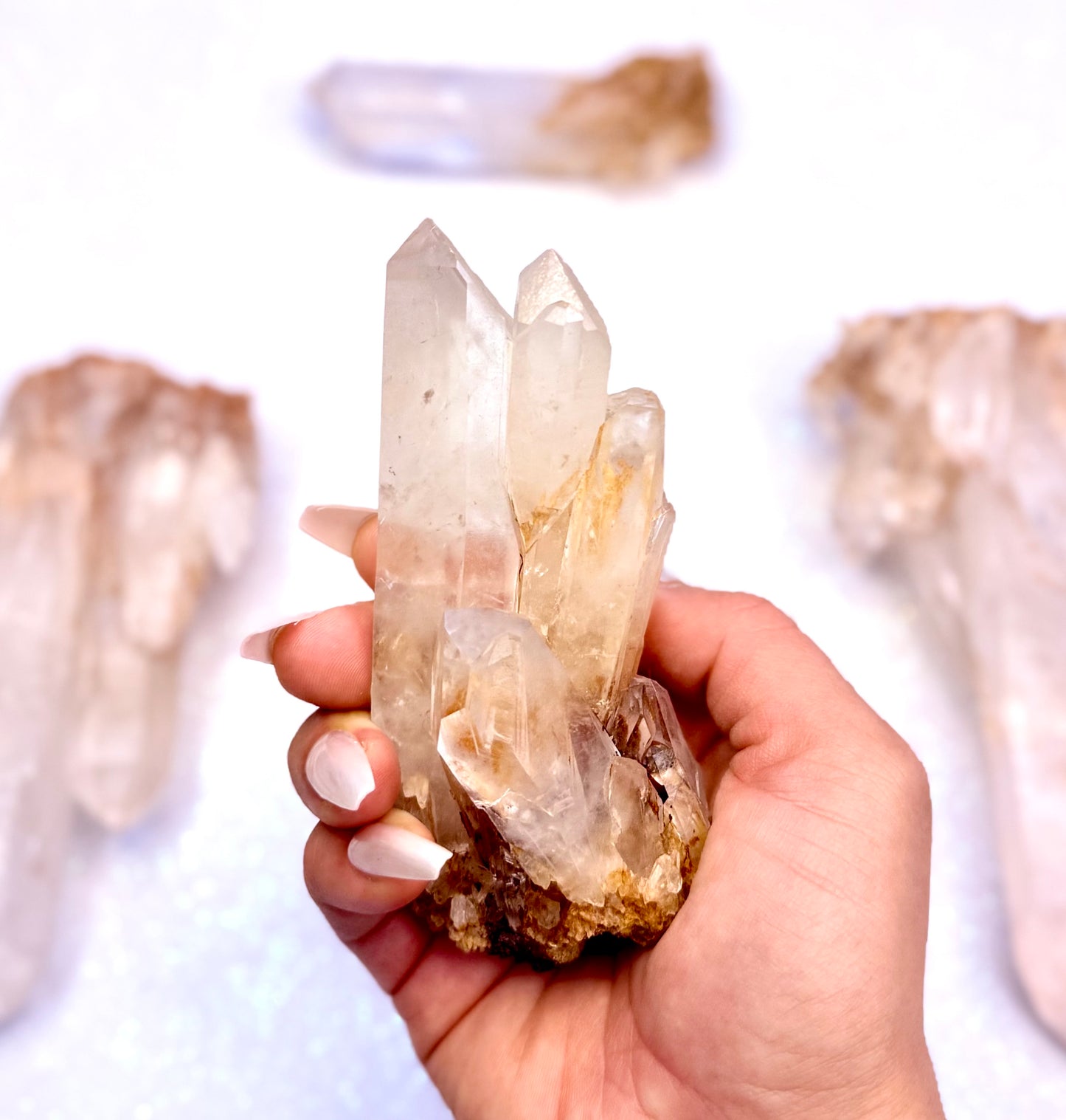 Himalayan Cathedral Clear Golden Quartz Cluster “Haven” 238g
