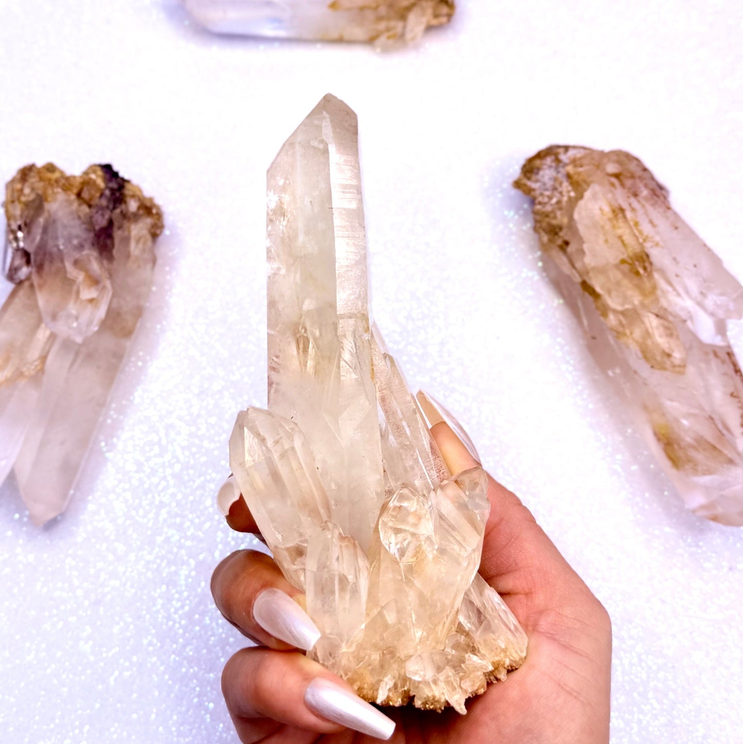 Himalayan Cathedral Clear Golden Quartz Cluster “Houston” 352g