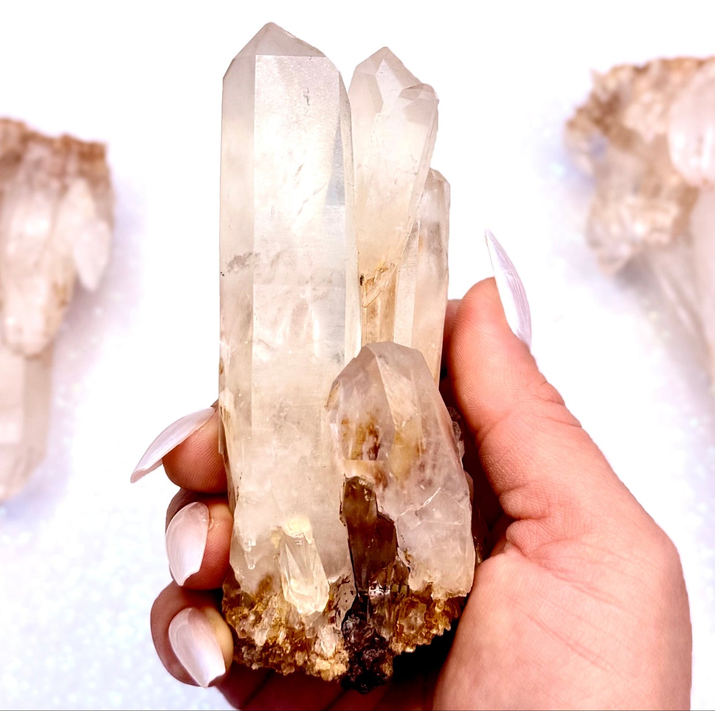 Himalayan Cathedral Clear Golden Quartz Cluster “Haven” 238g