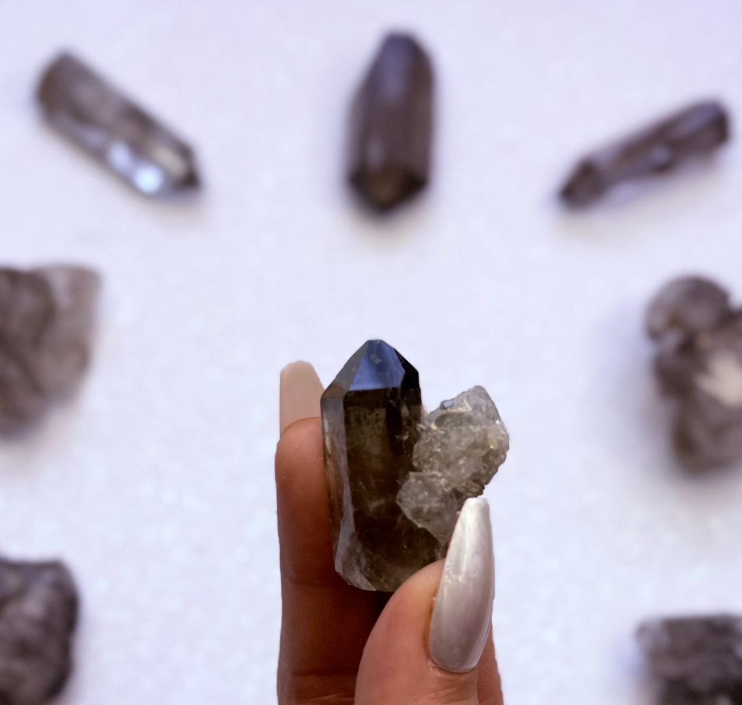 Smoky Quartz Raw Point Generator Standing Tower 22g #3