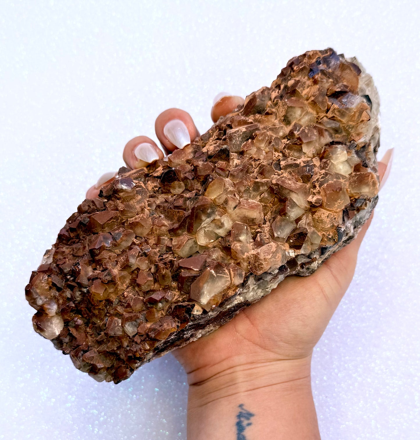 Rare Red, White, Brown and Lemon Calcite Dogtooth Cluster From Mexico 1.015kg #1