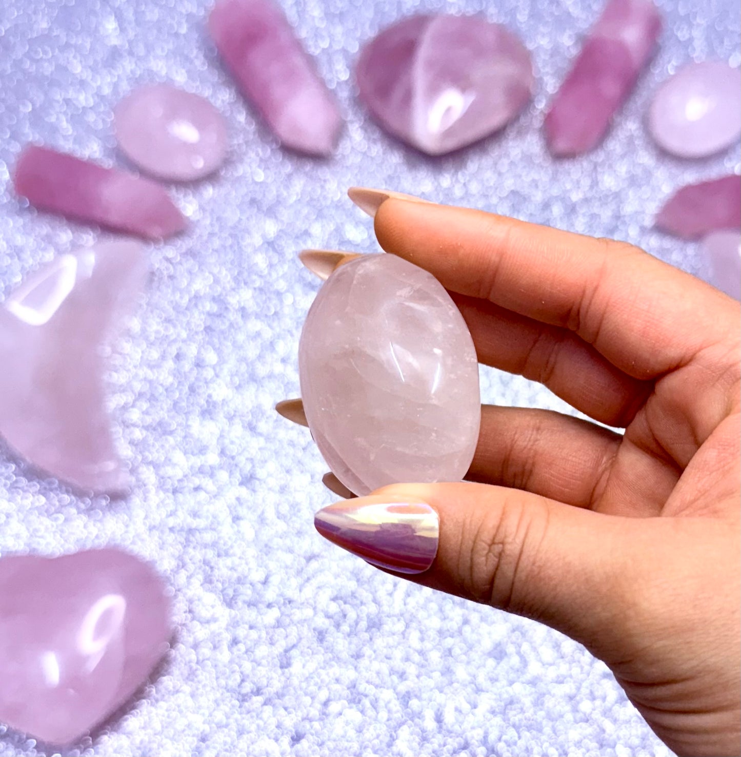 Rose Quartz Palm Stone #8