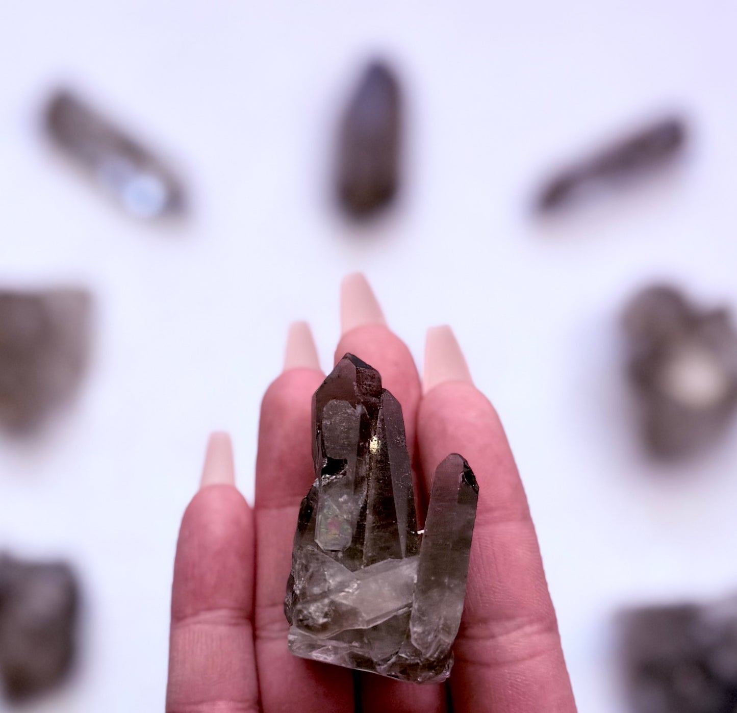 Smoky Quartz Raw Point Generator Standing Tower 35g #4