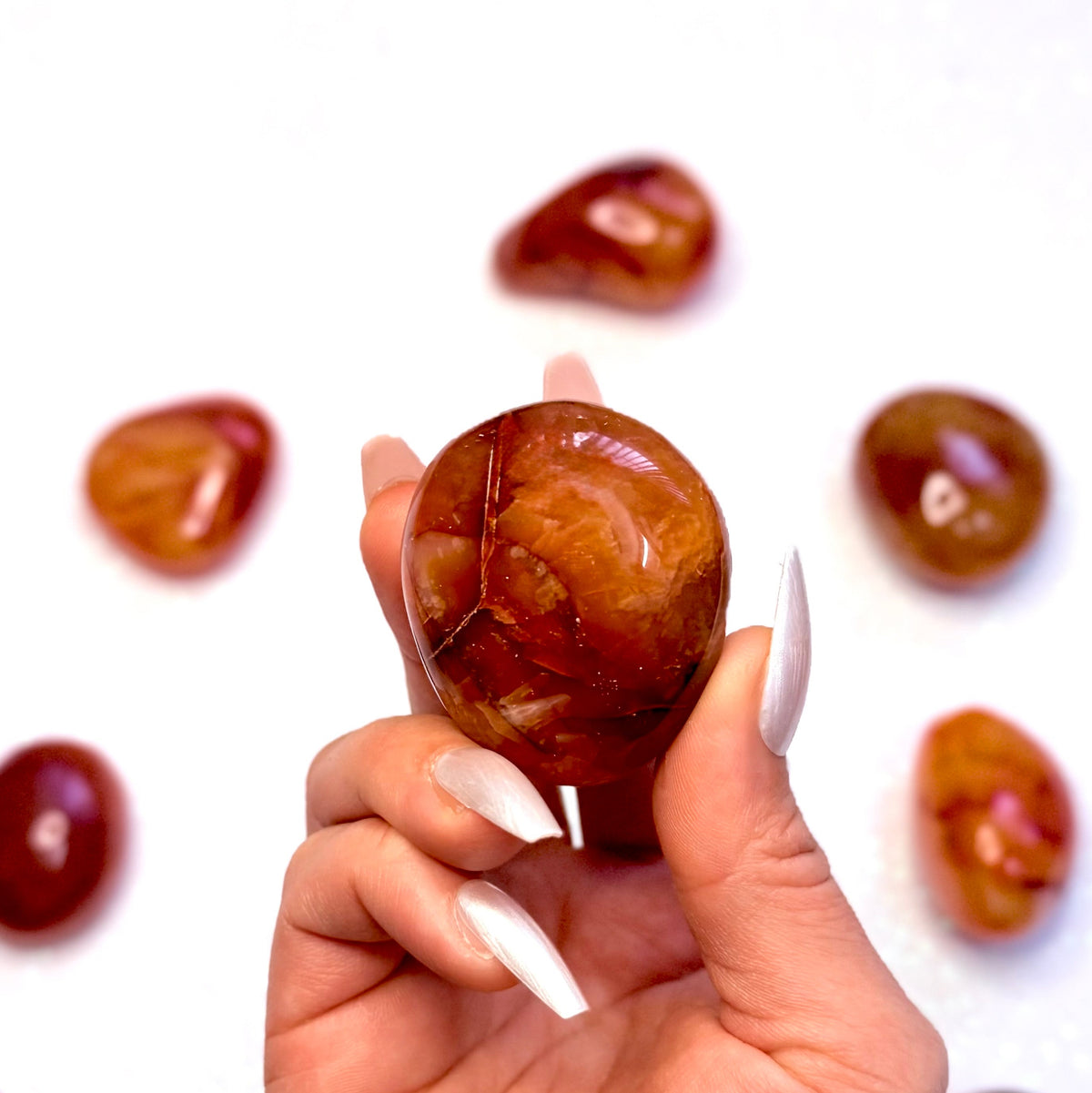 Carnelian Palm Stone #8 77g