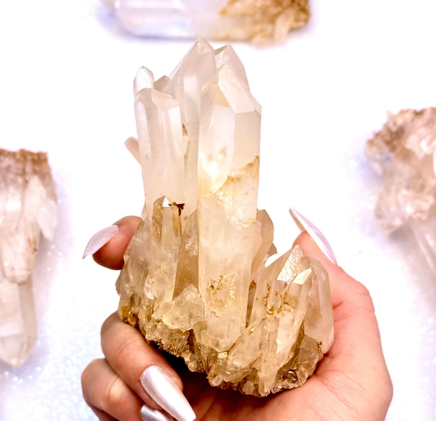 Himalayan Cathedral Clear Golden Quartz Cluster “Hunter” 330g