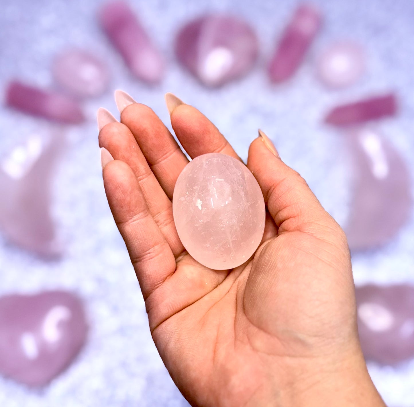 Rose Quartz Palm Stone #8