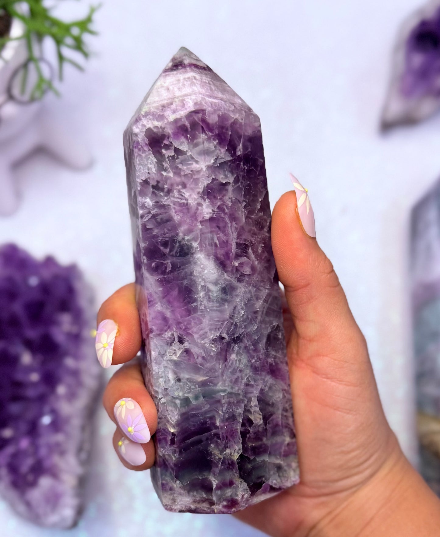 Rainbow Fluorite Point Tower Generator ‘Farah’ 0.658kg