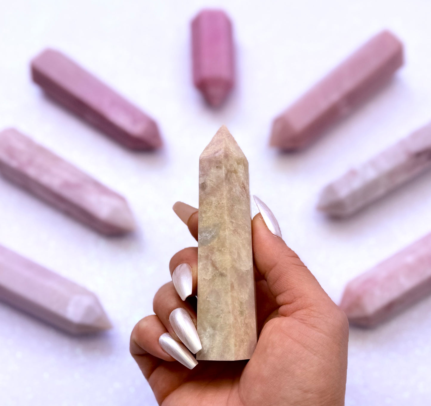 Pink Peruvian Opal Point Generator Tower 116g #6
