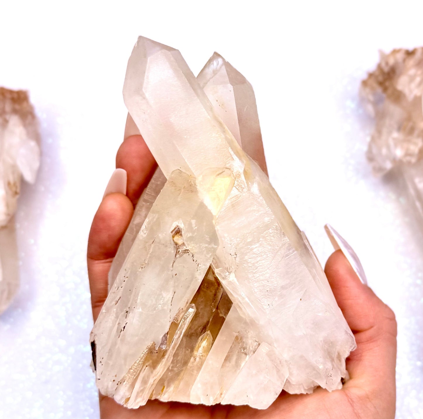 Himalayan Cathedral Clear Golden Quartz Standing Cluster "Hendrix" 400g