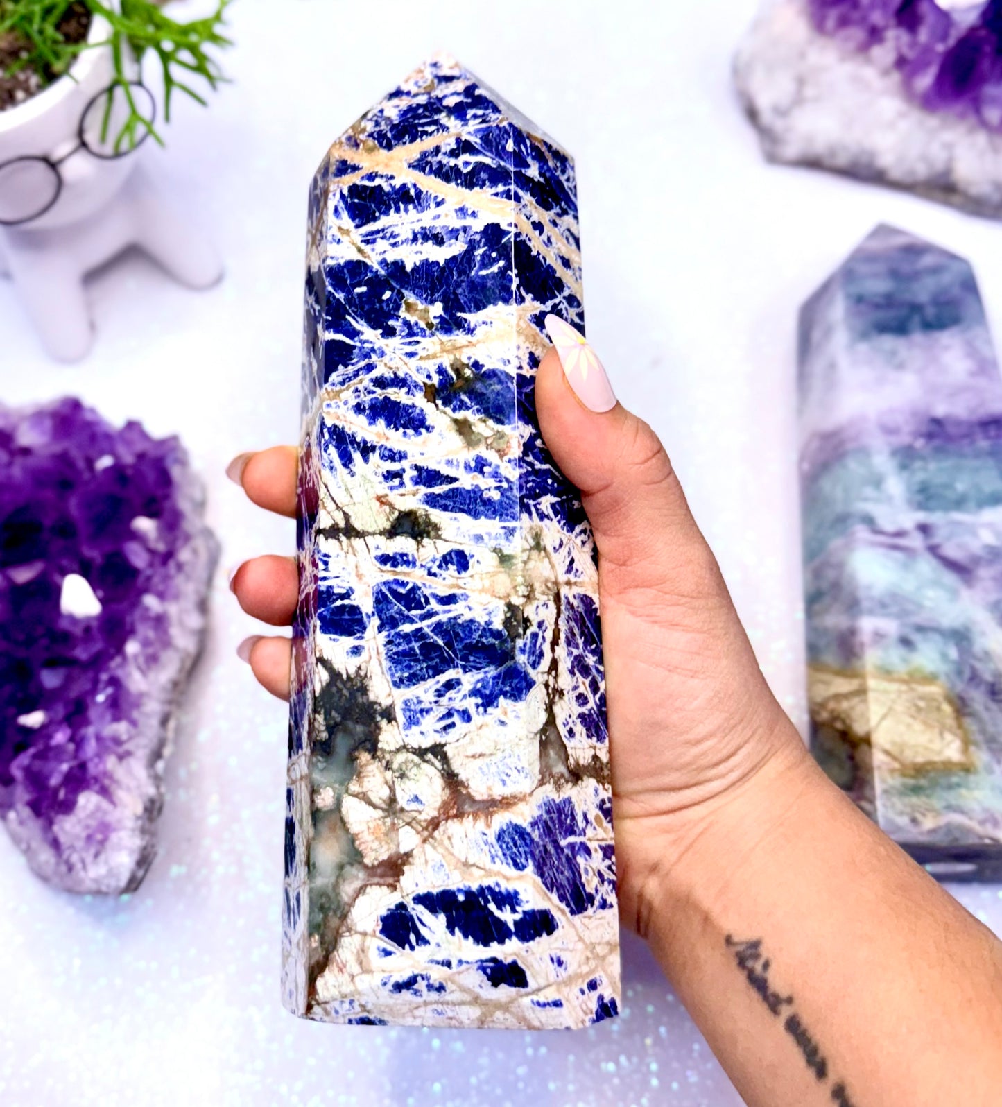 Sodalite Point Tower Crystal Generator ‘Sally’ from Brazil 1.2kg