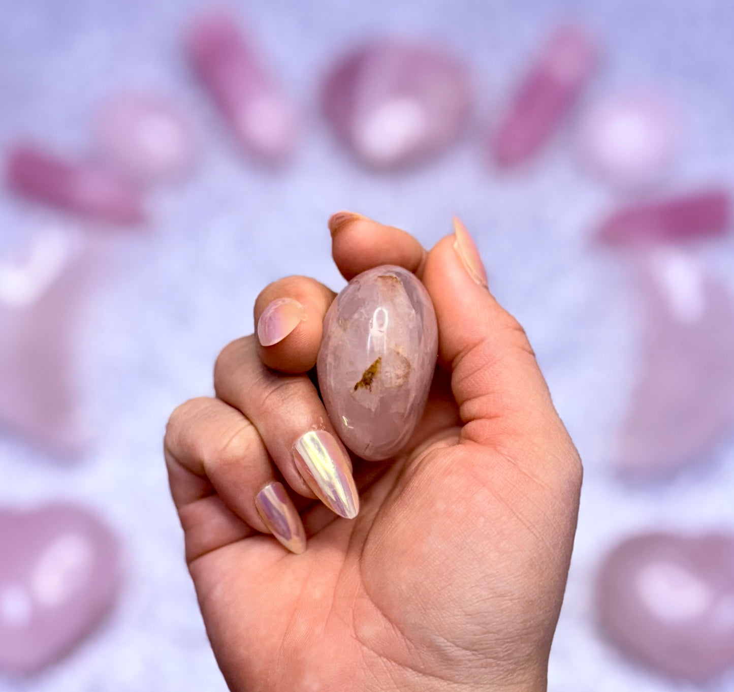 Rose Quartz Palm Stone #9