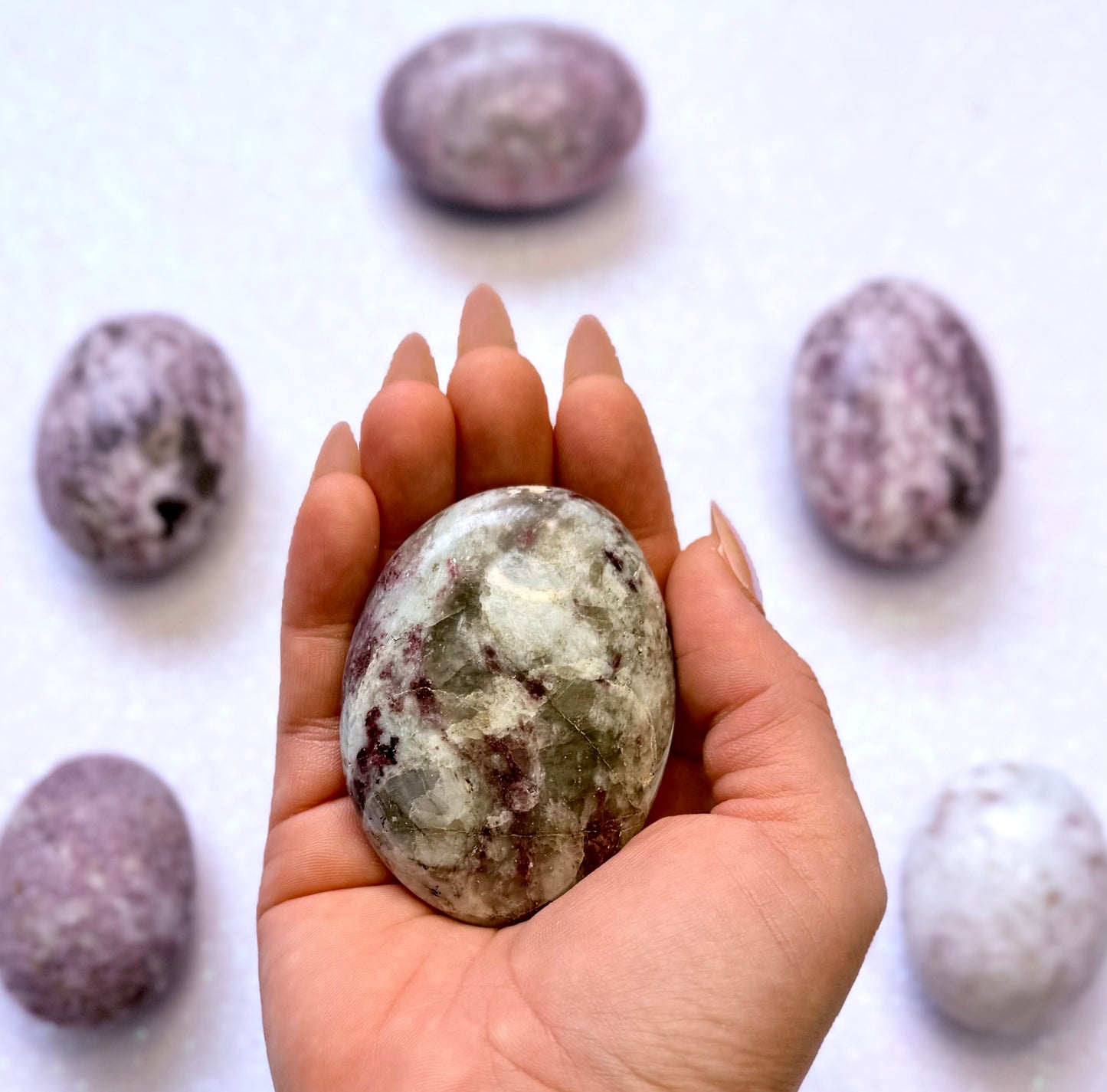 Pink Tourmaline Rubelite Palm Stone 123g #11