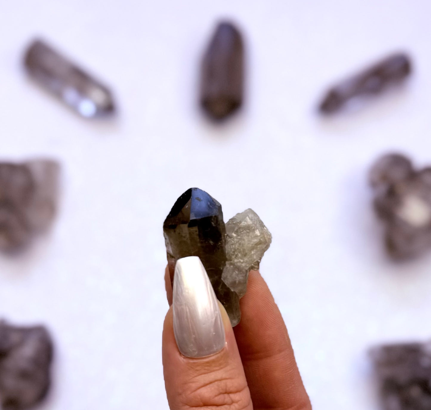 Smoky Quartz Raw Point Generator Standing Tower 22g #3