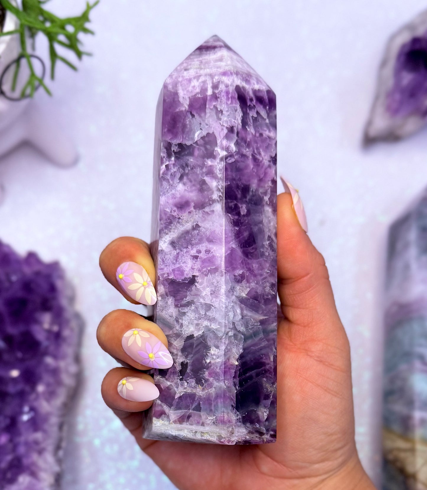 Rainbow Fluorite Point Tower Generator ‘Farah’ 0.658kg