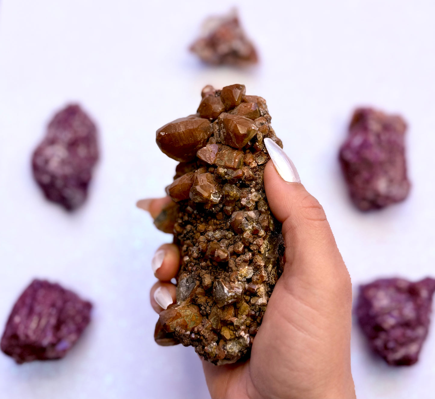 Rare Red, White, Brown and Lemon Calcite Dogtooth Cluster From Mexico 0.517kg #3
