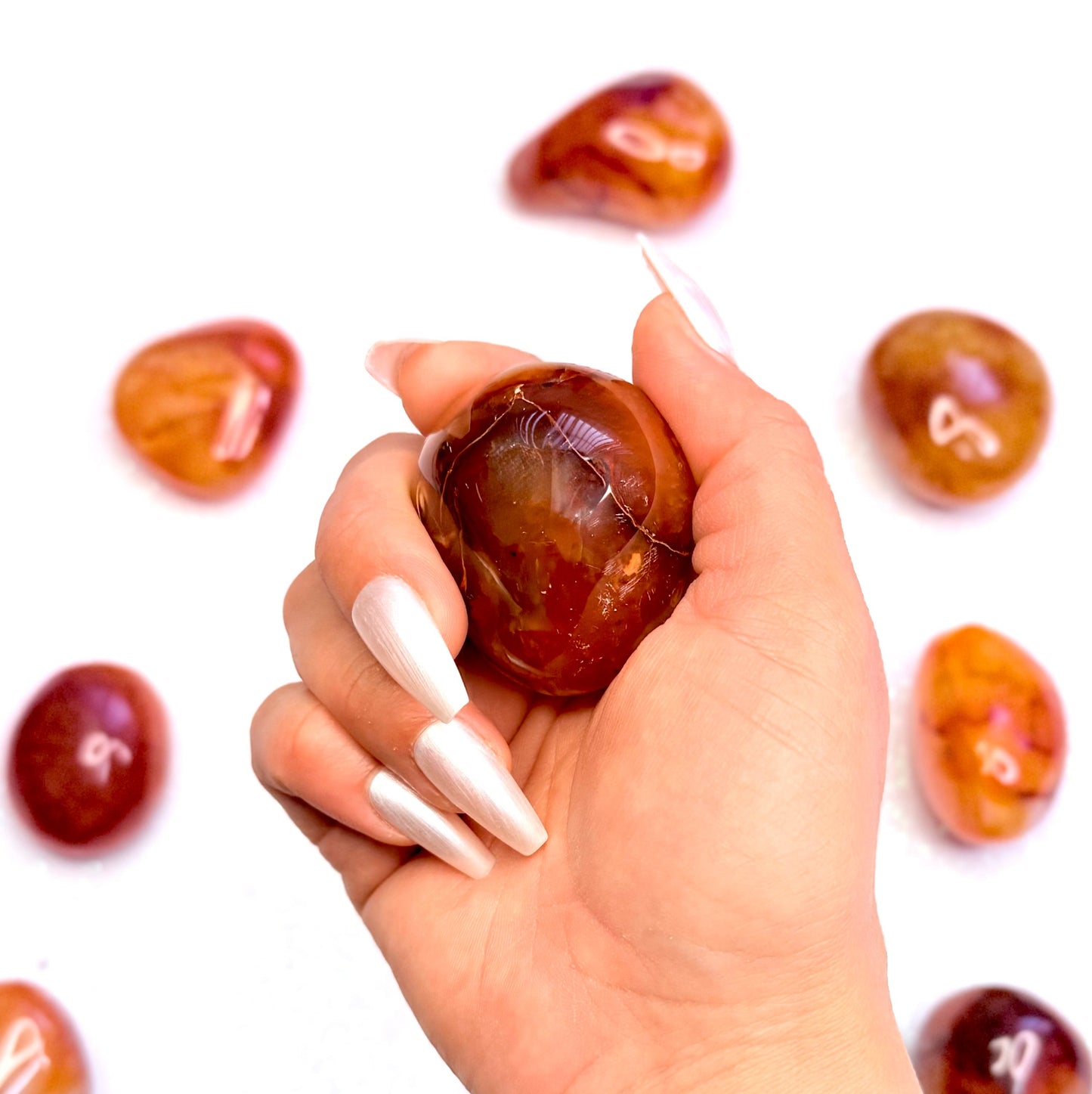 Carnelian Palm Stone #8 77g