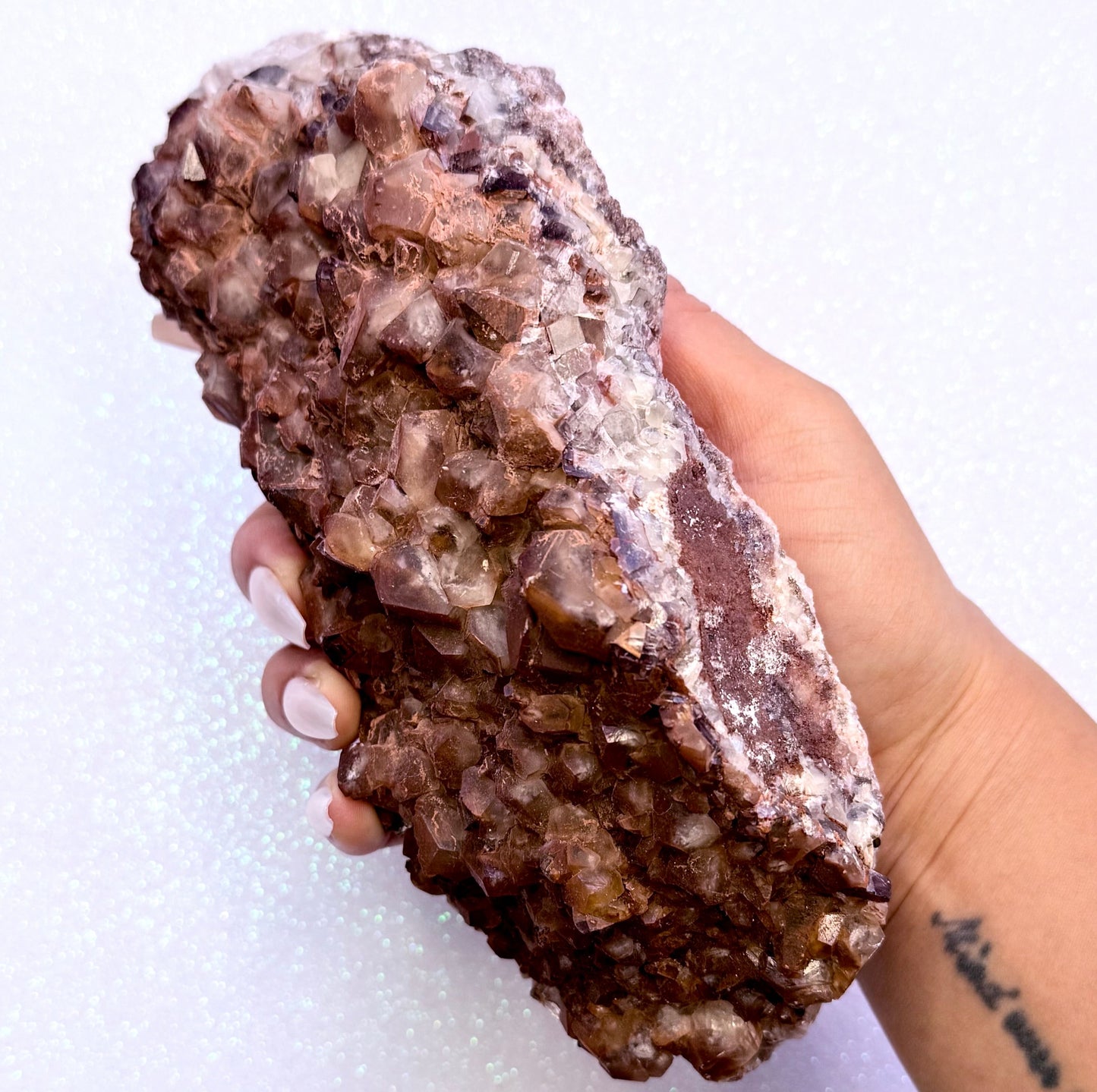 Rare Red, White, Brown and Lemon Calcite Dogtooth Cluster From Mexico 1.015kg #1