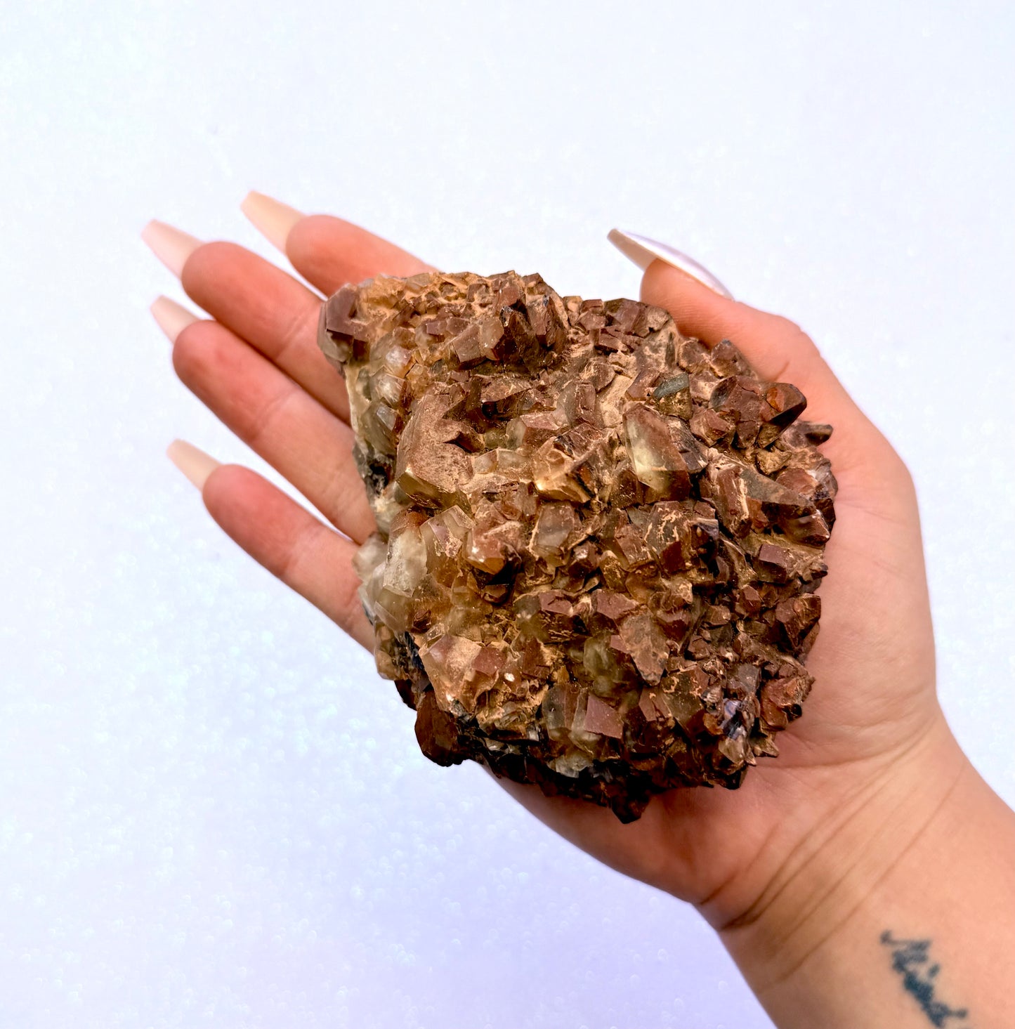 Rare Red, White, Brown and Lemon Calcite Dogtooth Cluster From Mexico 467g #2