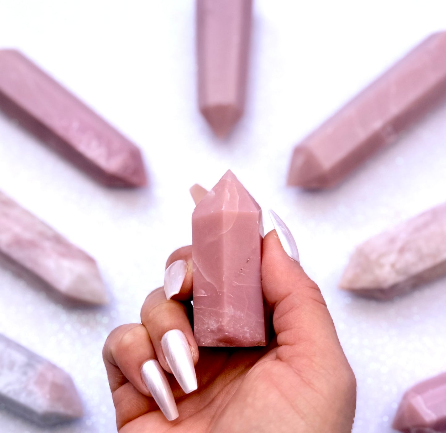 Pink Peruvian Opal Point Generator Tower 72g #9