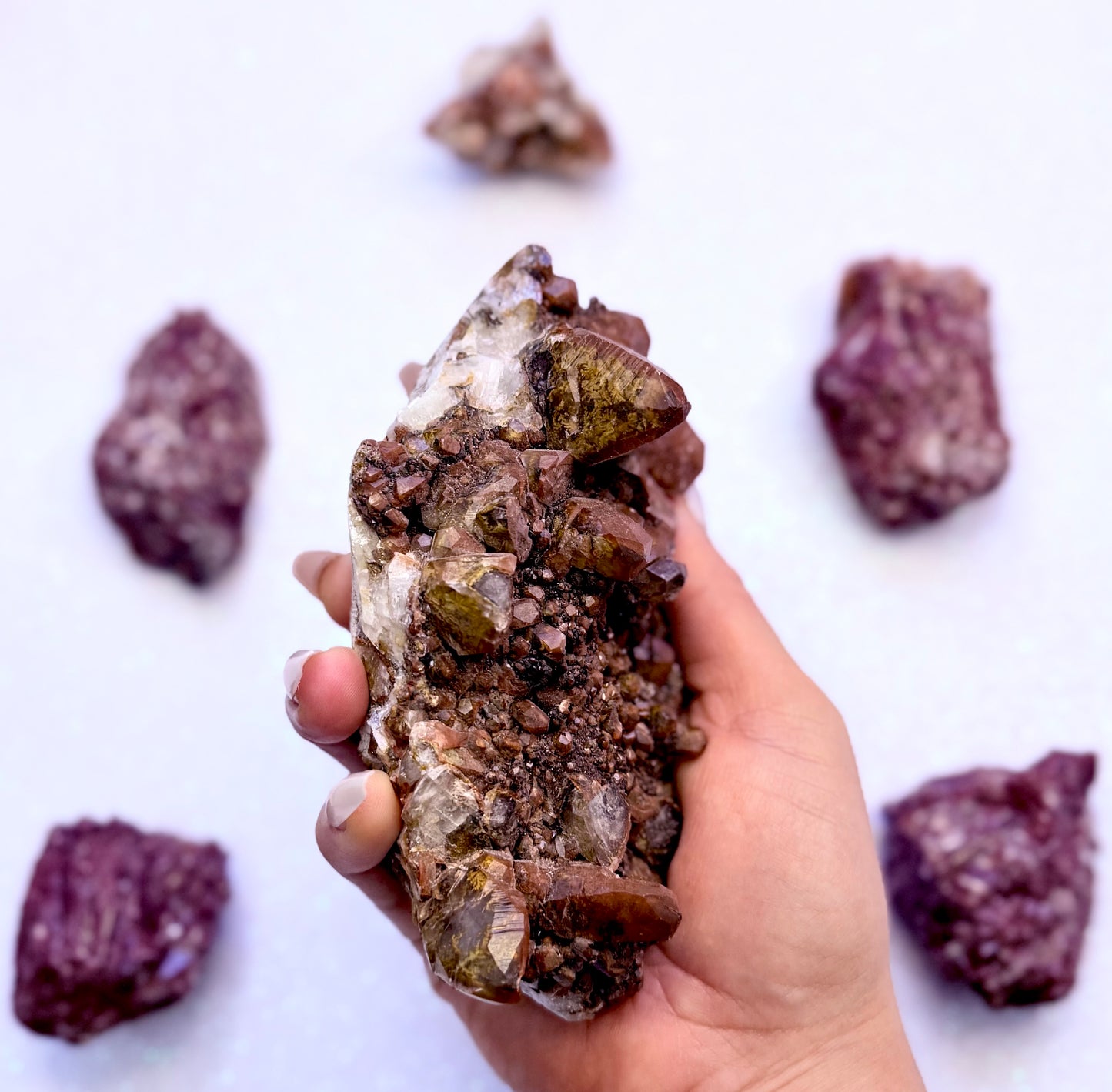 Rare Red, White, Brown and Lemon Calcite Dogtooth Cluster From Mexico 0.517kg #3