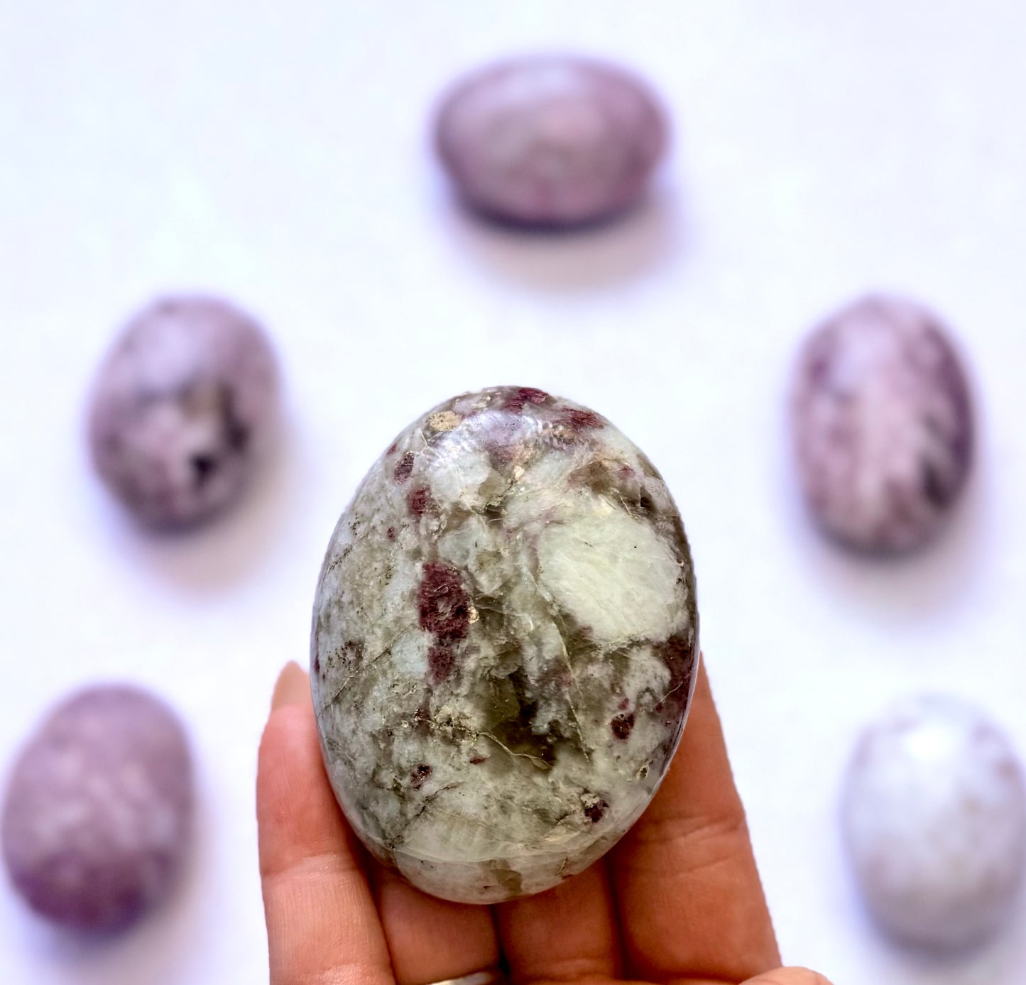 Pink Tourmaline Rubelite Palm Stone 123g #11