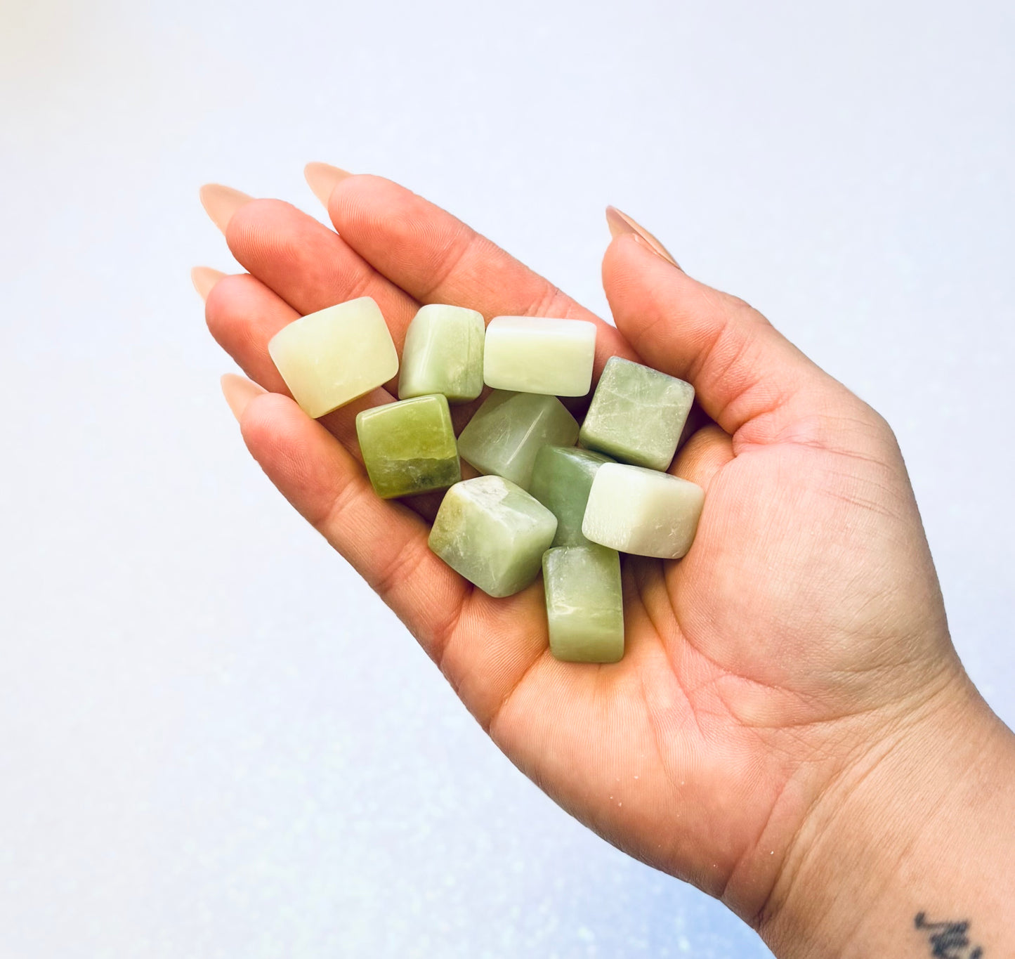 Hsiuyen Nephrite Green Jade Tumble Stone - Small