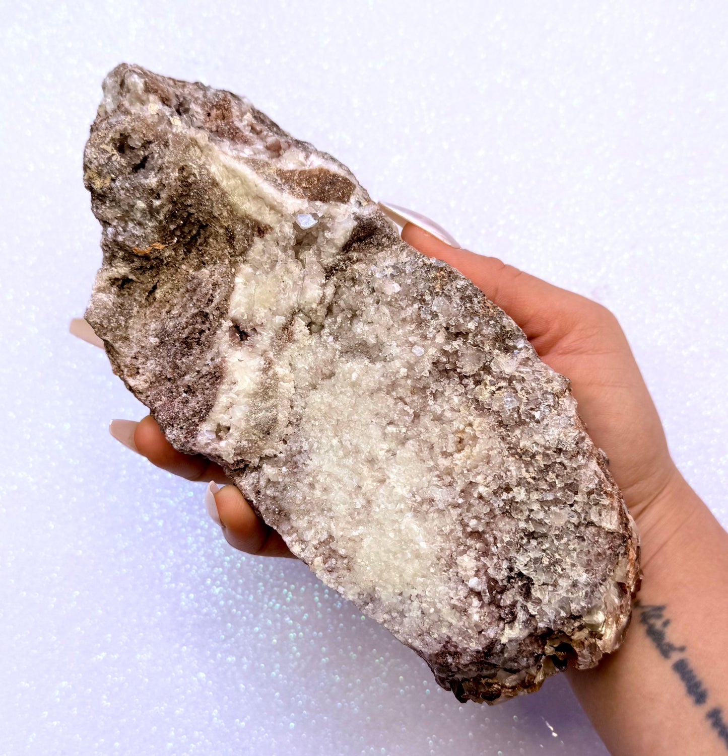 Rare Red, White, Brown and Lemon Calcite Dogtooth Cluster From Mexico 1.015kg #1