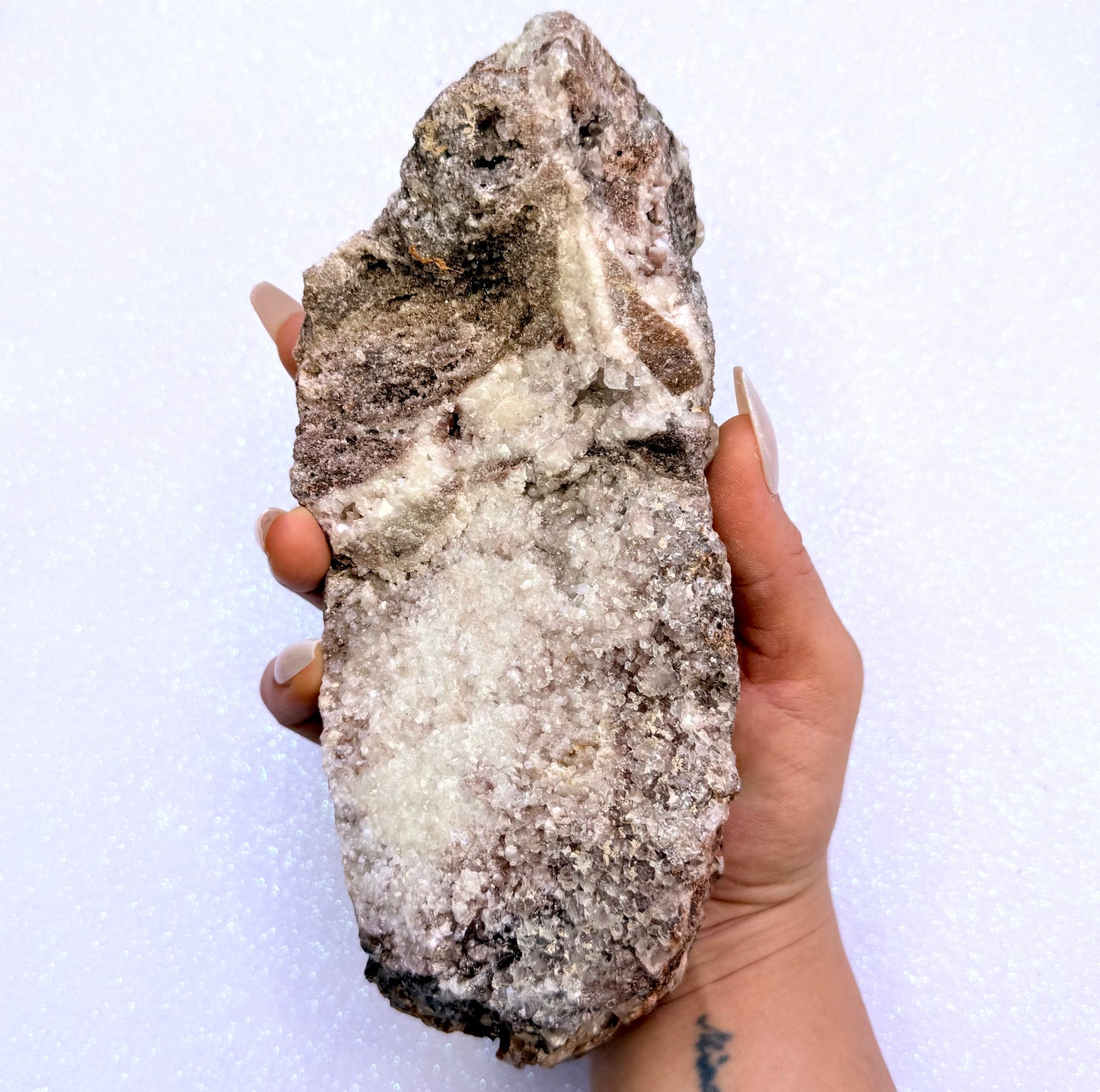 Rare Red, White, Brown and Lemon Calcite Dogtooth Cluster From Mexico 1.015kg #1