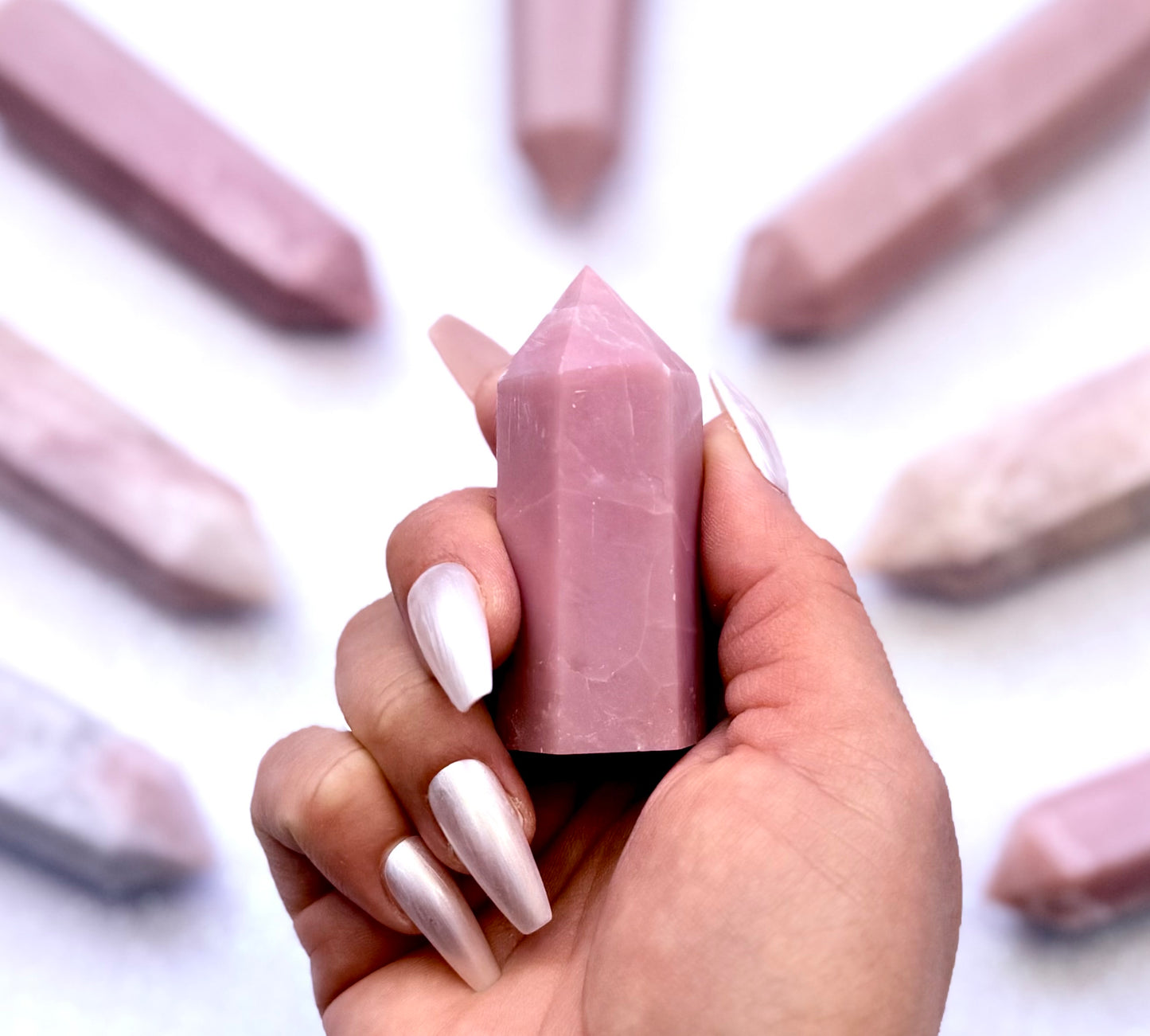 Pink Peruvian Opal Point Generator Tower 72g #9