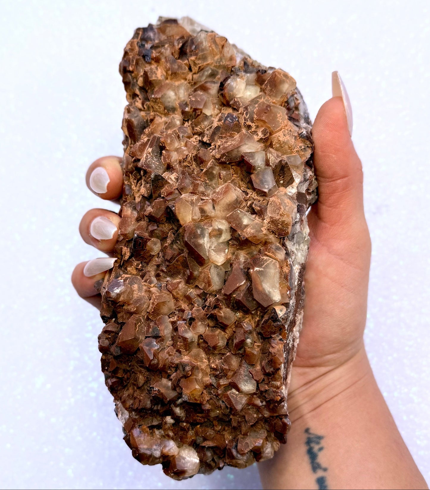 Rare Red, White, Brown and Lemon Calcite Dogtooth Cluster From Mexico 1.015kg #1